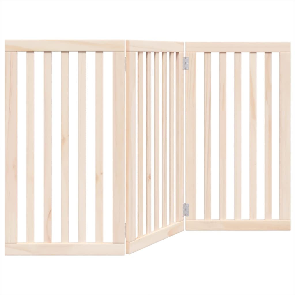 vidaXL Bramka dla psa składana 3 panele 150 cm drewno topolowe