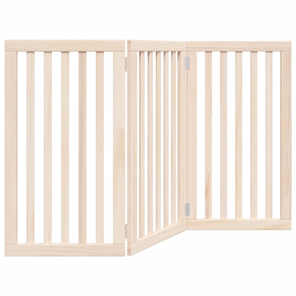 vidaXL Bramka dla psa składana 3 panele 150 cm drewno topolowe