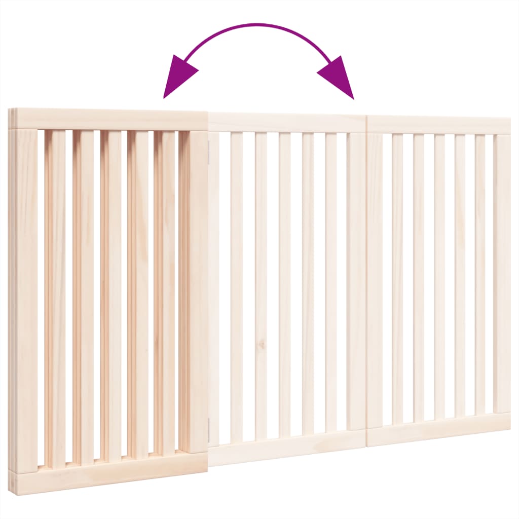 vidaXL Bramka dla psa składana 3 panele 150 cm drewno topolowe