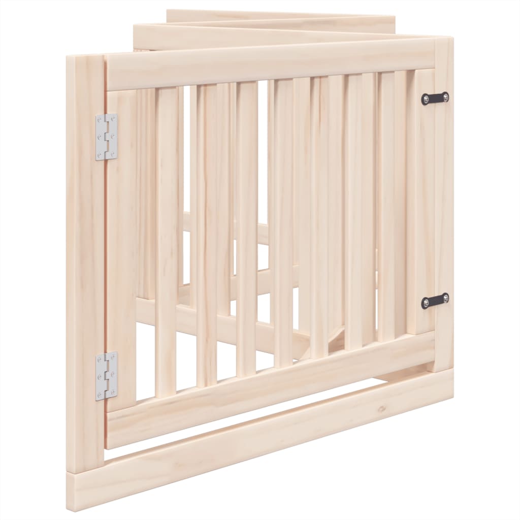 vidaXL Bramka dla psa z drzwiami składana 4 panele 320 cm drewno topolowe