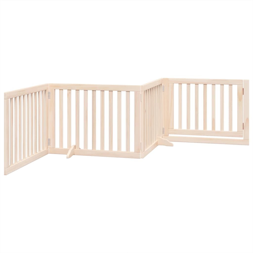 vidaXL Bramka dla psa z drzwiami składana 4 panele 320 cm drewno topolowe
