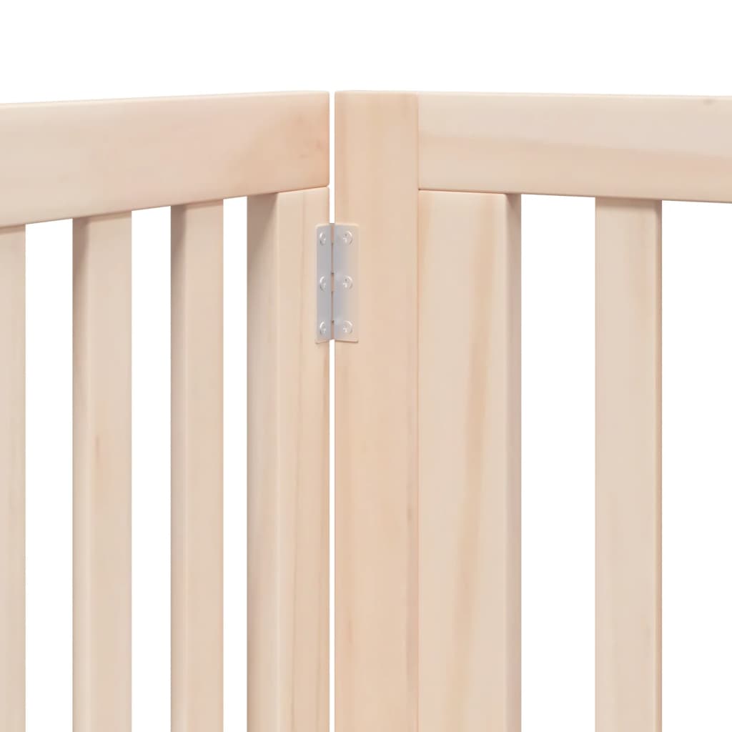 vidaXL Bramka dla psa z drzwiami składana 4 panele 320 cm drewno topolowe