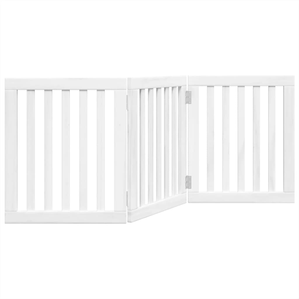 vidaXL Składana bramka zabezpieczająca dla psa, 3 panele, biała, 150cm