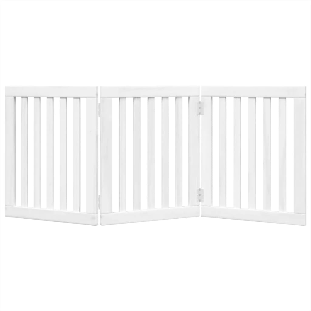 vidaXL Składana bramka zabezpieczająca dla psa, 3 panele, biała, 150cm