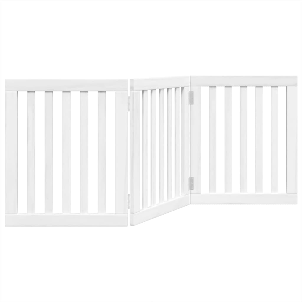 vidaXL Składana bramka zabezpieczająca dla psa, 3 panele, biała, 150cm