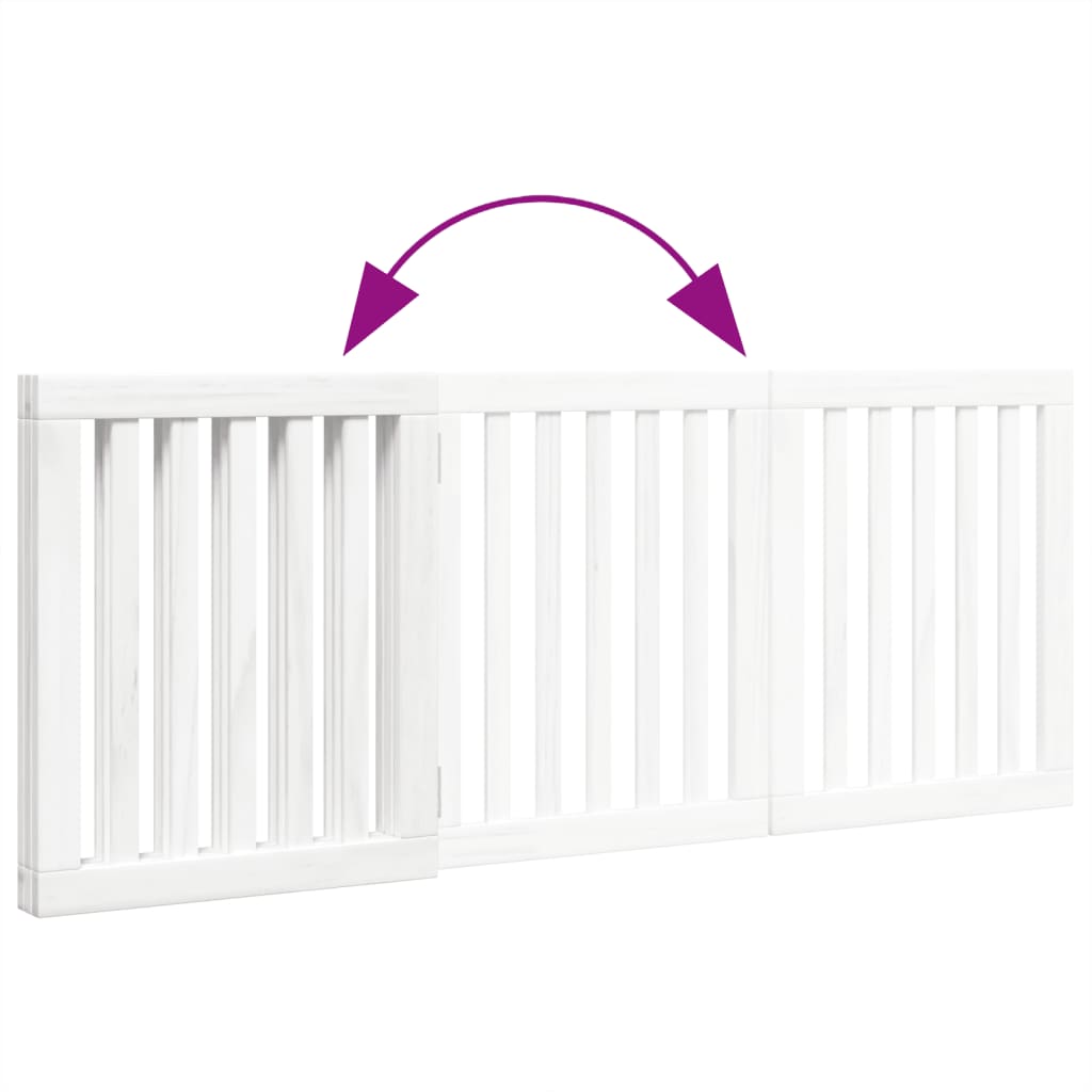 vidaXL Składana bramka zabezpieczająca dla psa, 3 panele, biała, 150cm