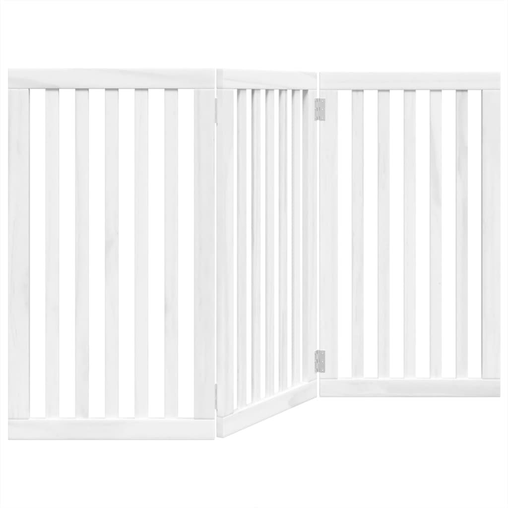 vidaXL Składana bramka zabezpieczająca dla psa, 3 panele, biała, 150cm