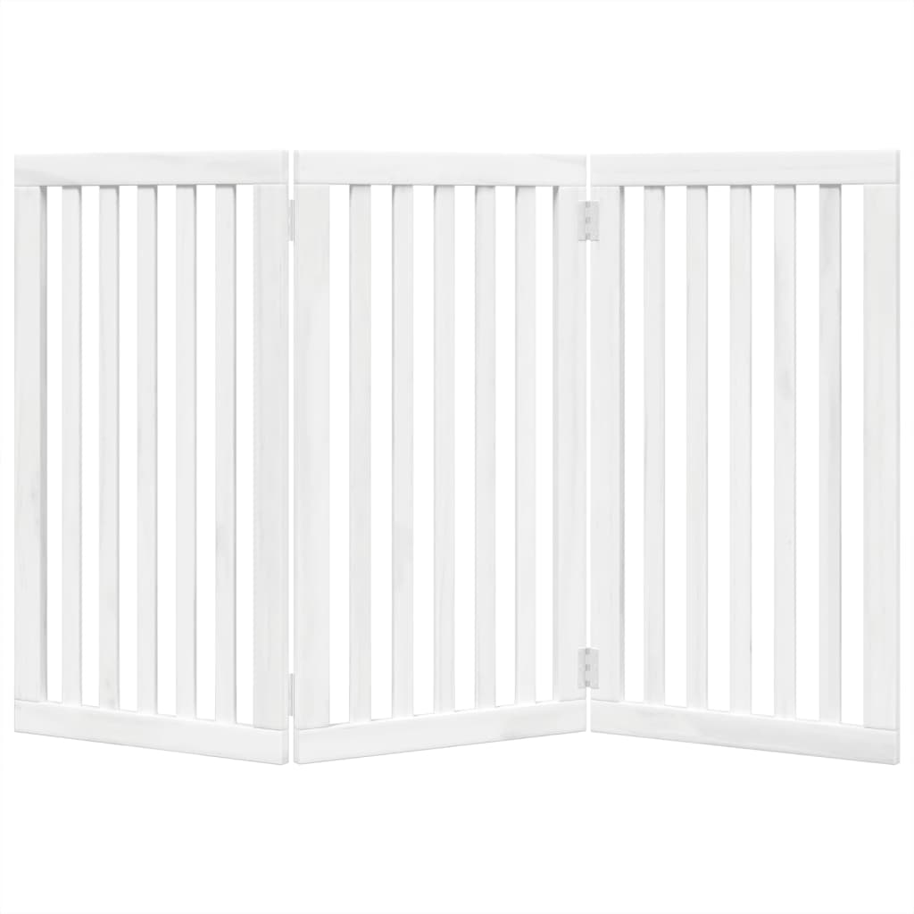 vidaXL Składana bramka zabezpieczająca dla psa, 3 panele, biała, 150cm