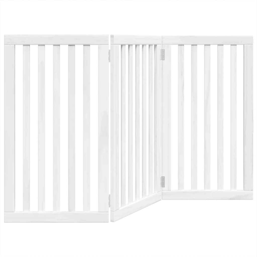 vidaXL Składana bramka zabezpieczająca dla psa, 3 panele, biała, 150cm
