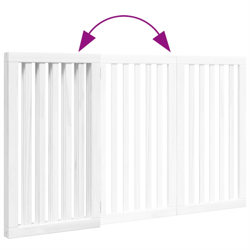 vidaXL Składana bramka zabezpieczająca dla psa, 3 panele, biała, 150cm