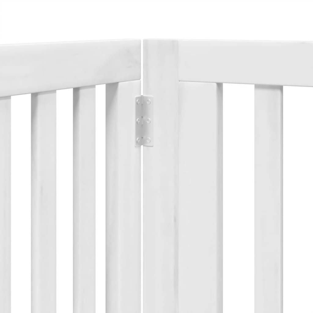 vidaXL Składana bramka dla psa, z drzwiami, 4 panele, biała, 320 cm