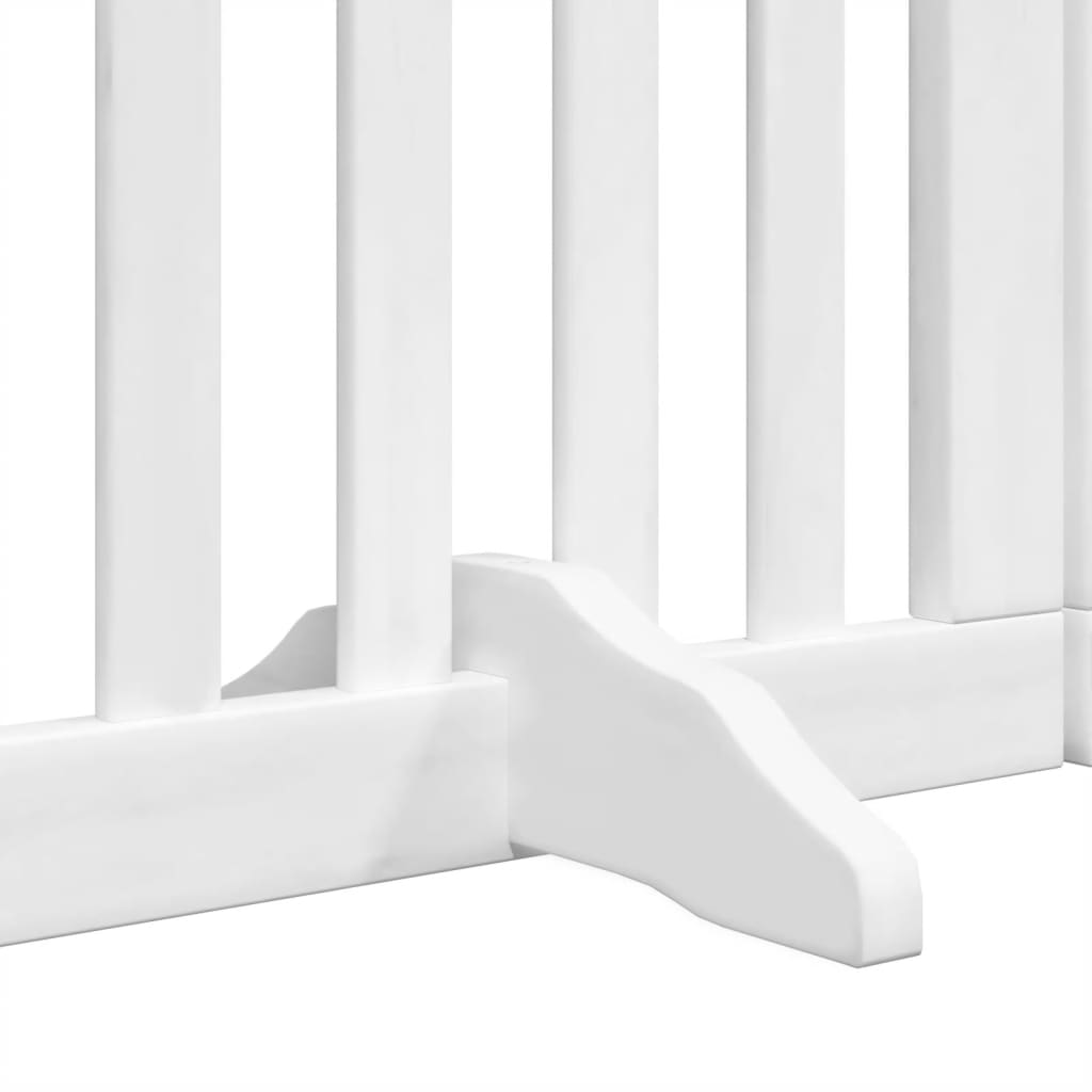 vidaXL Składana bramka dla psa, z drzwiami, 4 panele, biała, 320 cm