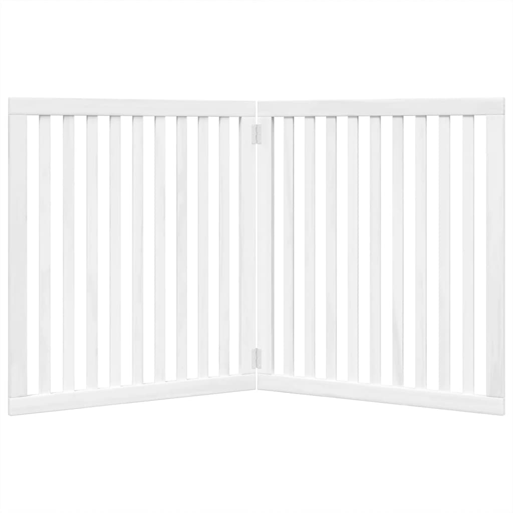 vidaXL Składana bramka zabezpieczająca dla psa, 2 panele, biała, 160cm
