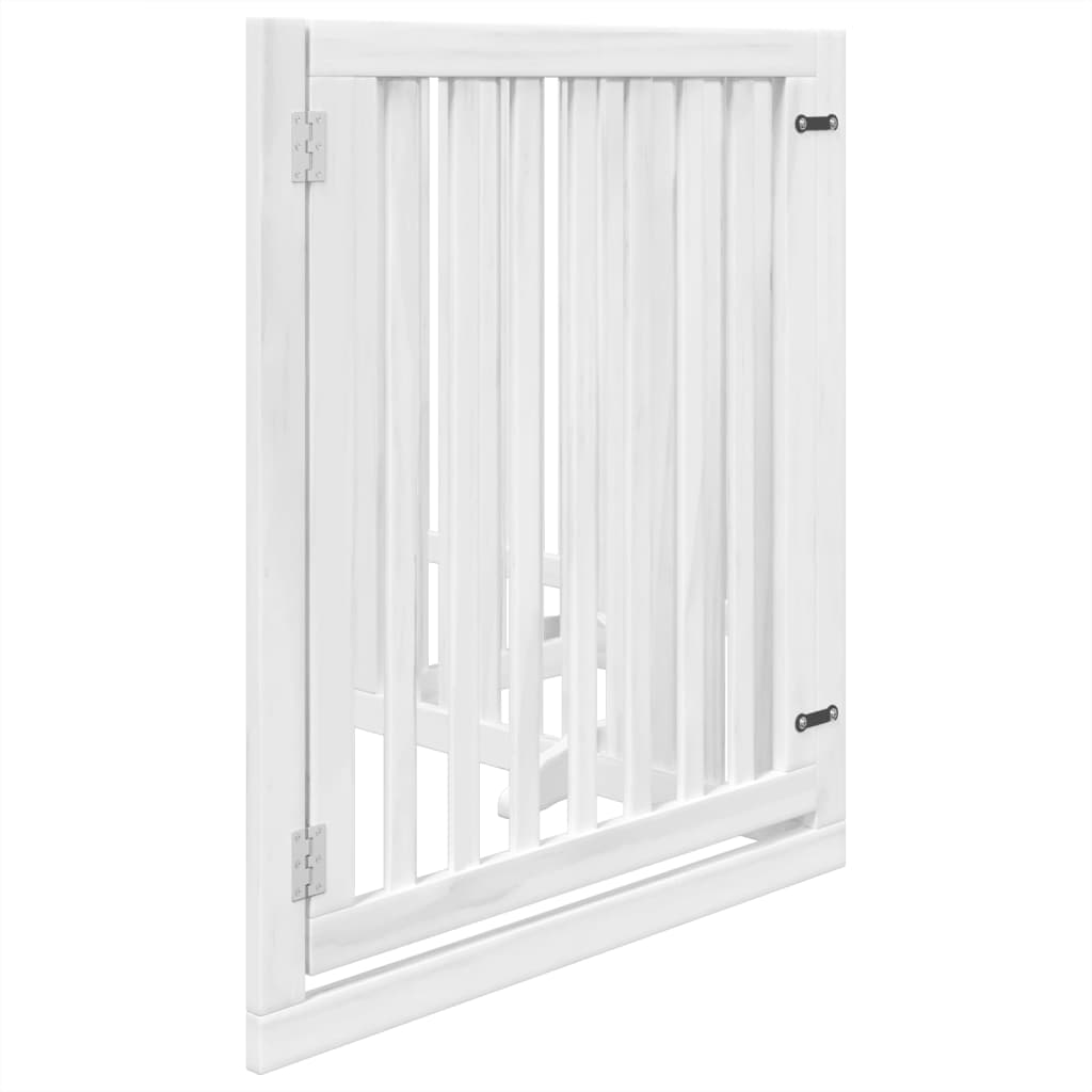 vidaXL Składana bramka dla psa, z drzwiami, 4 panele, biała, 320 cm