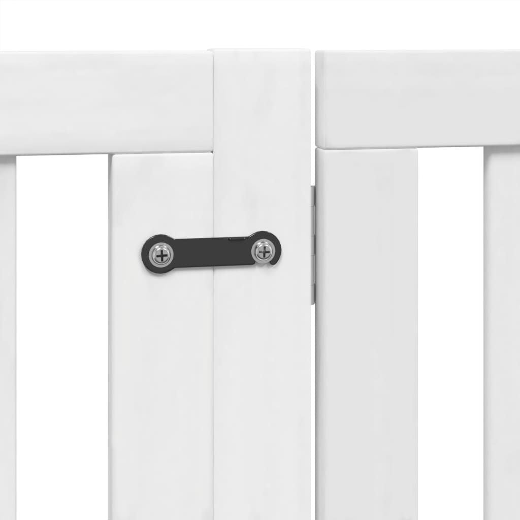 vidaXL Składana bramka dla psa, z drzwiami, 4 panele, biała, 320 cm