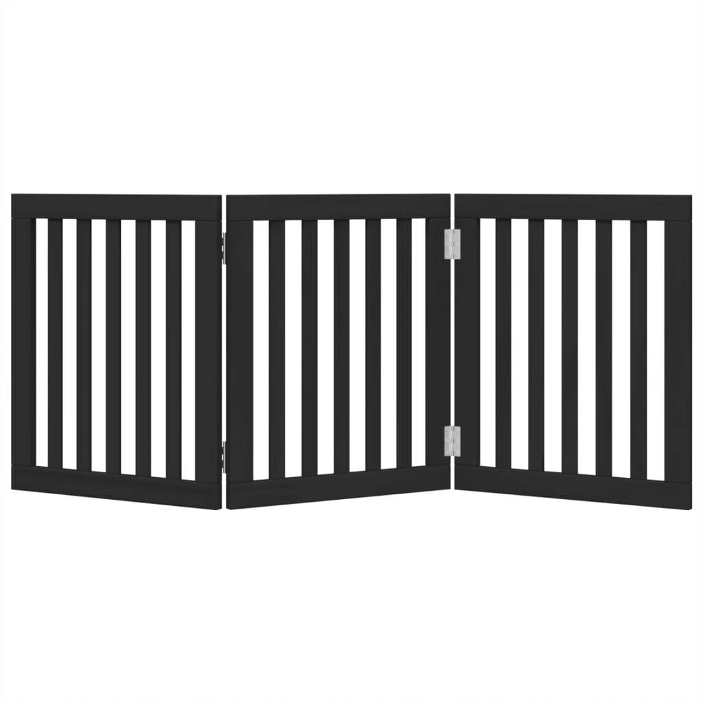 vidaXL Składana bramka dla psa, 3 panele, czarna, 150 cm
