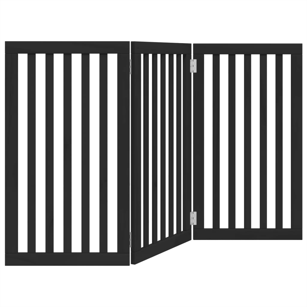 vidaXL Składana bramka dla psa, 3 panele, czarna, 150 cm