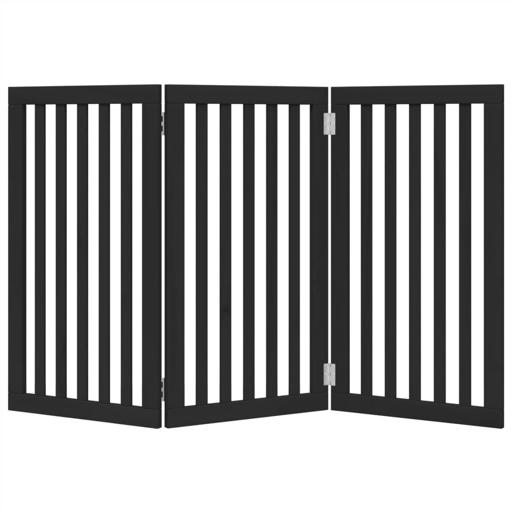 vidaXL Składana bramka dla psa, 3 panele, czarna, 150 cm