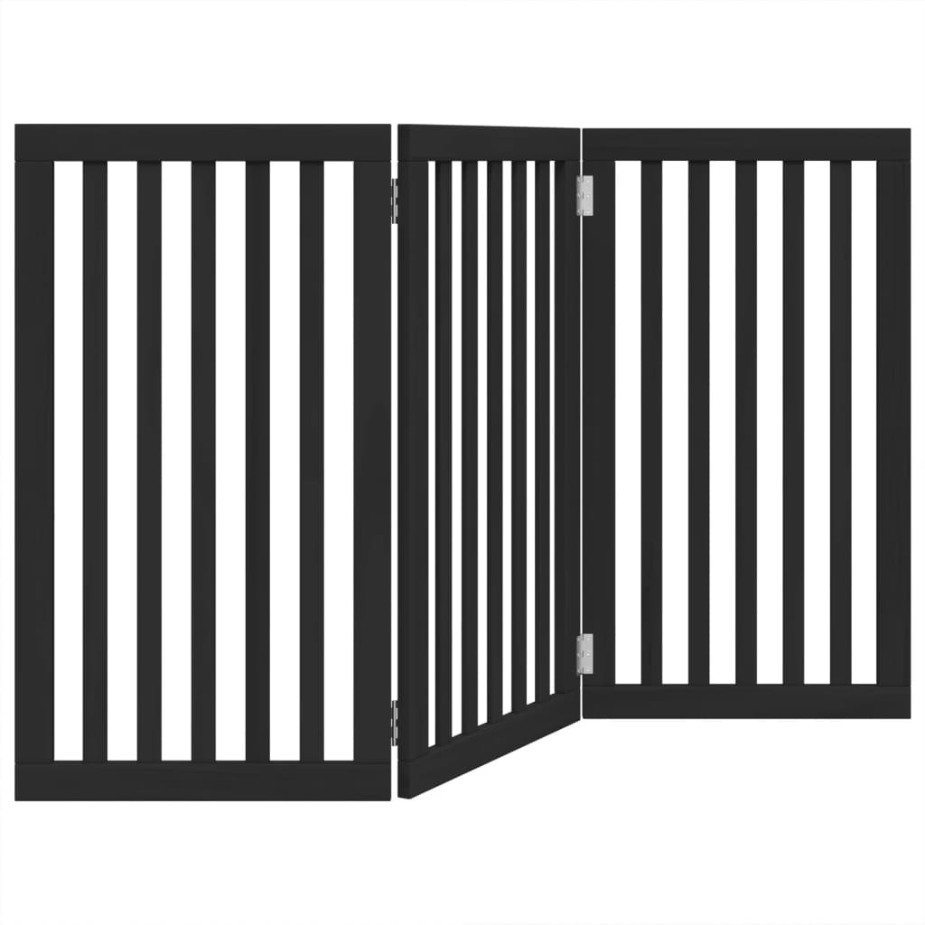 vidaXL Składana bramka dla psa, 3 panele, czarna, 150 cm