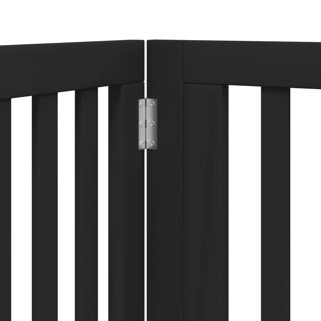 vidaXL Składana bramka dla psa, z drzwiami, 4 panele, czarna, 320 cm