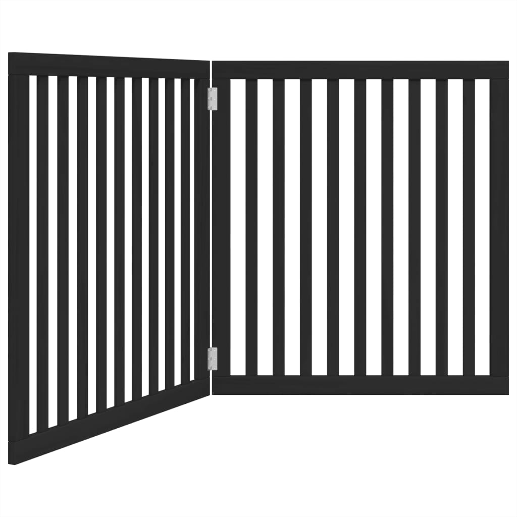 vidaXL Składana bramka dla psa, 2 panele, czarna, 160 cm