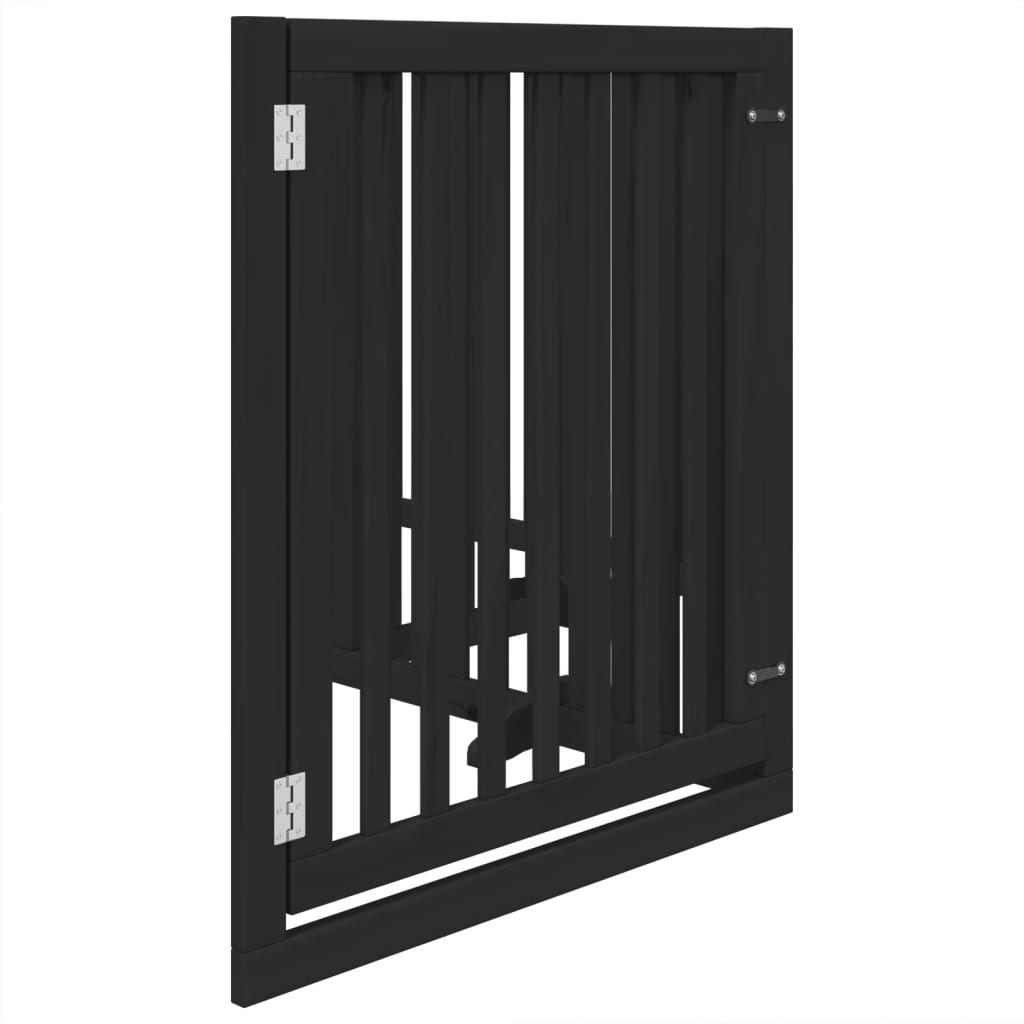 vidaXL Składana bramka dla psa, z drzwiami, 4 panele, czarna, 320 cm