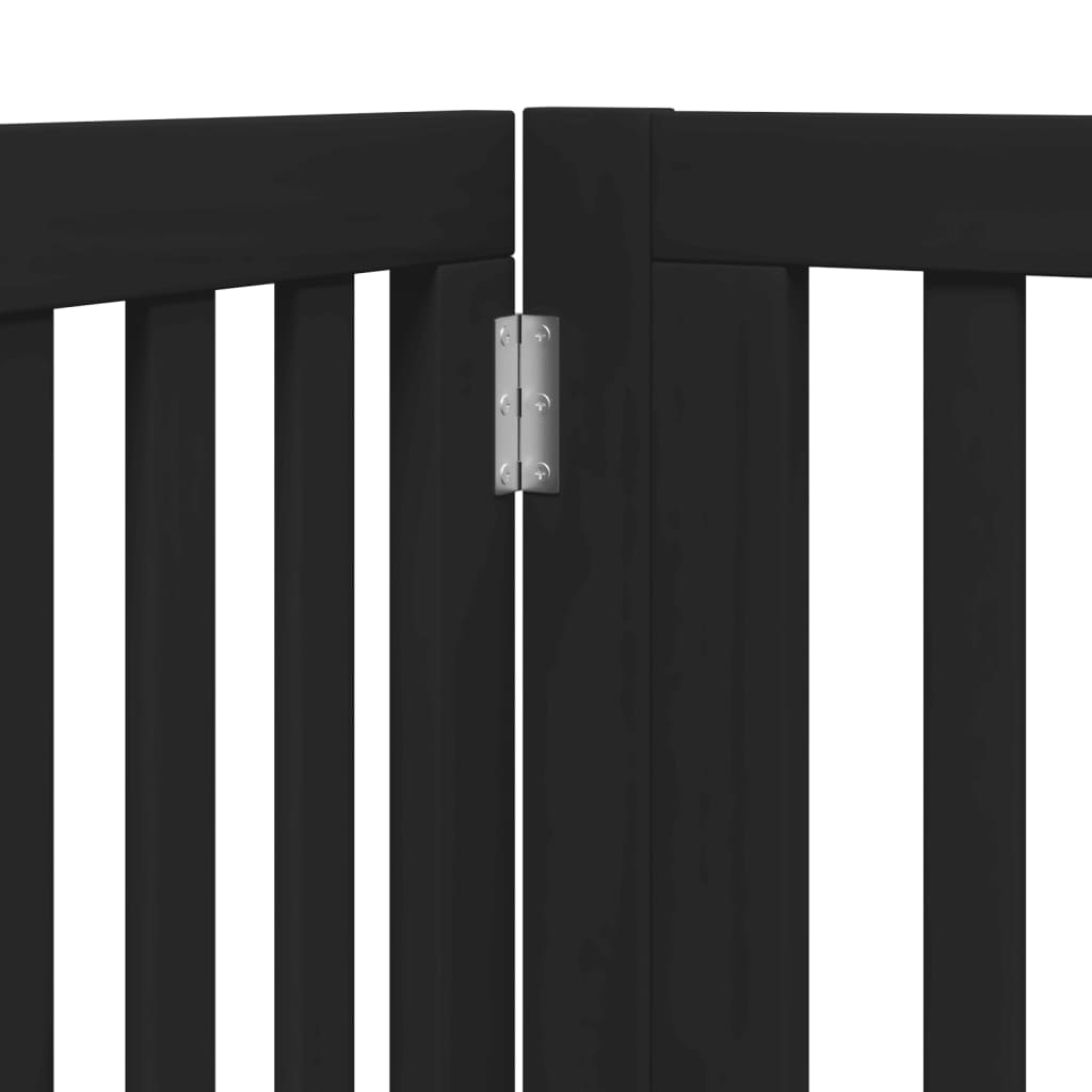 vidaXL Składana bramka dla psa, z drzwiami, 4 panele, czarna, 320 cm