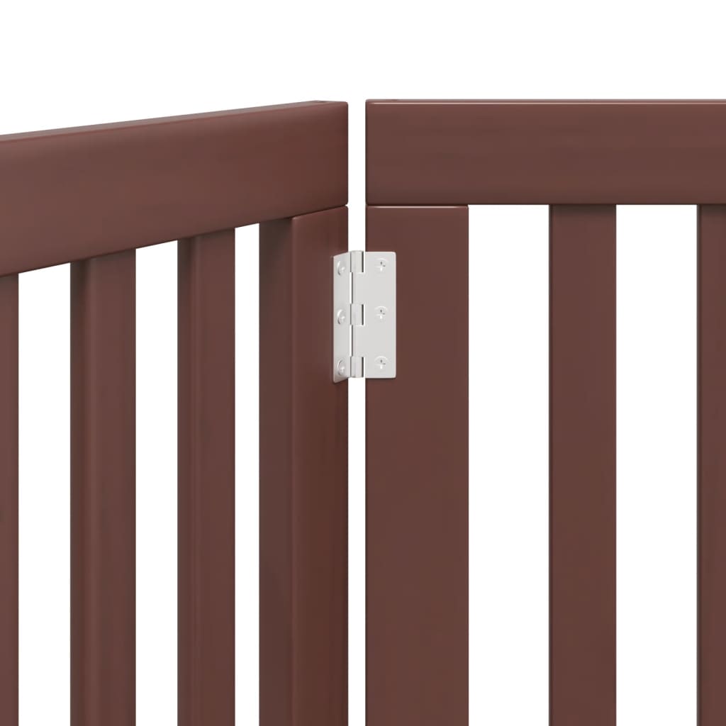 vidaXL Składana bramka dla psa, 3 panele, brąz, 150 cm