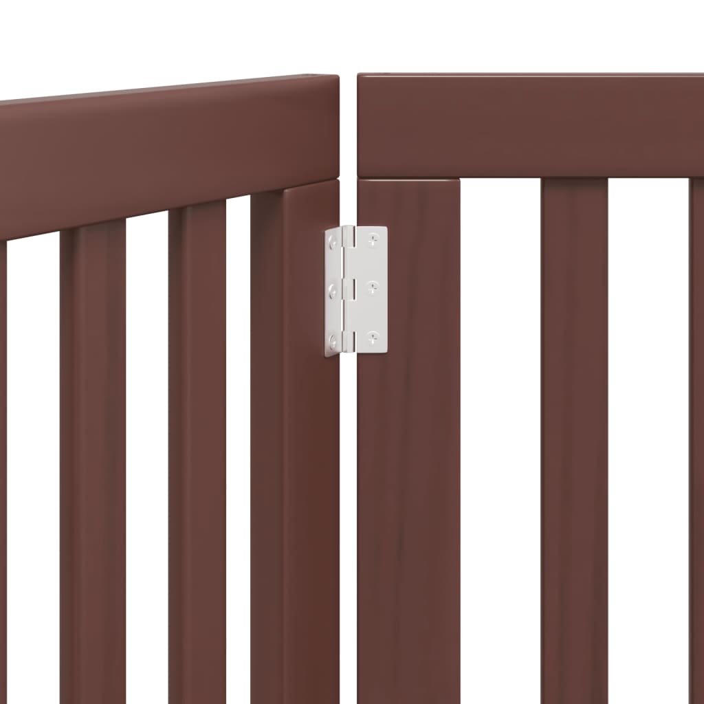 vidaXL Składana bramka dla psa, 3 panele, brąz, 150 cm