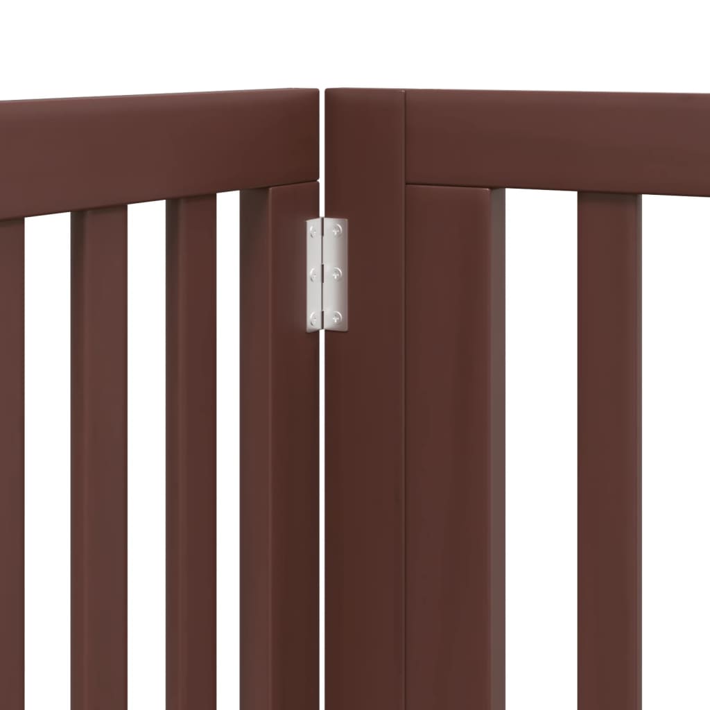 vidaXL Składana bramka dla psa, z drzwiami, 4 panele, brąz, 320 cm