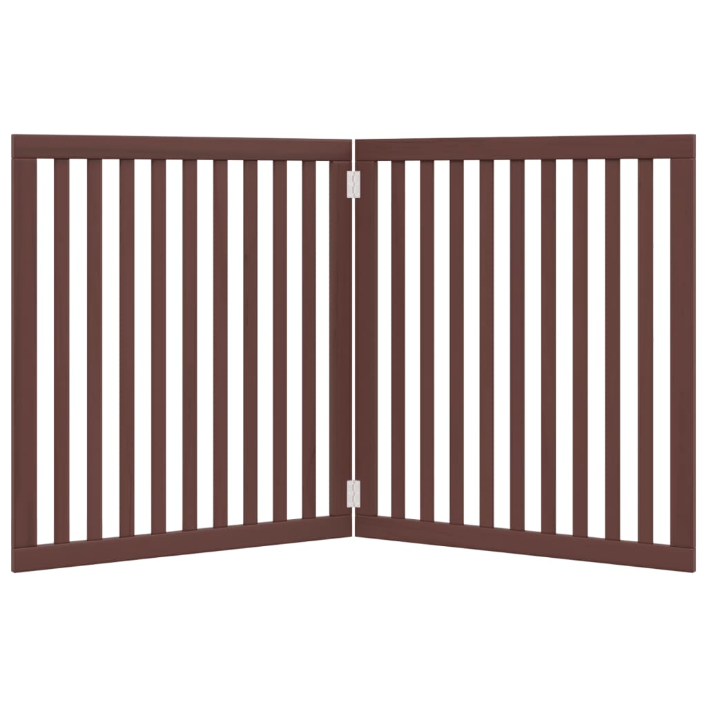 vidaXL Składana bramka dla psa, 2 panele, brąz, 160 cm