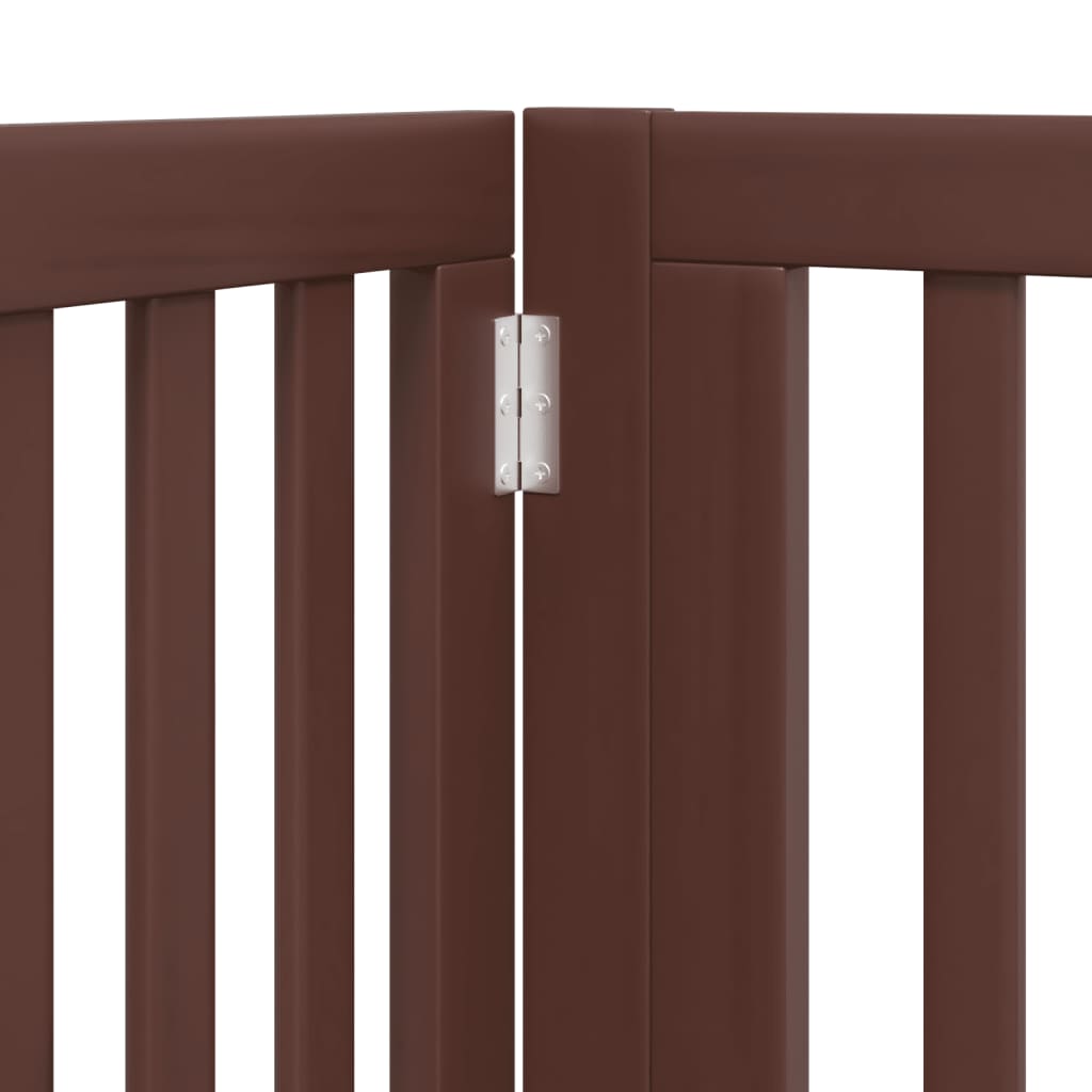 vidaXL Składana bramka dla psa, z drzwiami, 4 panele, brąz, 320 cm