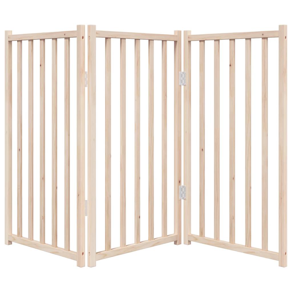 vidaXL Bramka dla psa składana 3 panele 150 cm lite drewno jodłowe