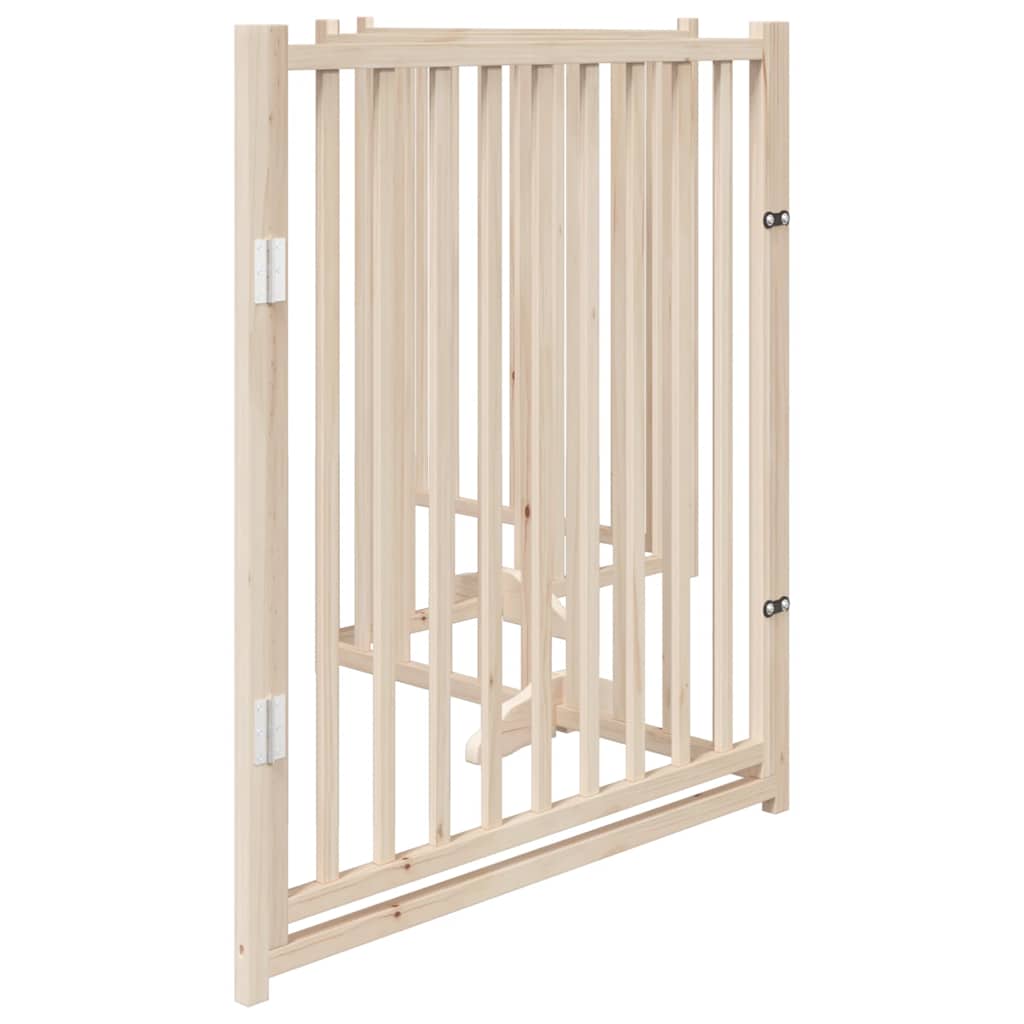 vidaXL Bramka dla psa z drzwiami składana 4 panele 320 cm lite drewno jodłowe