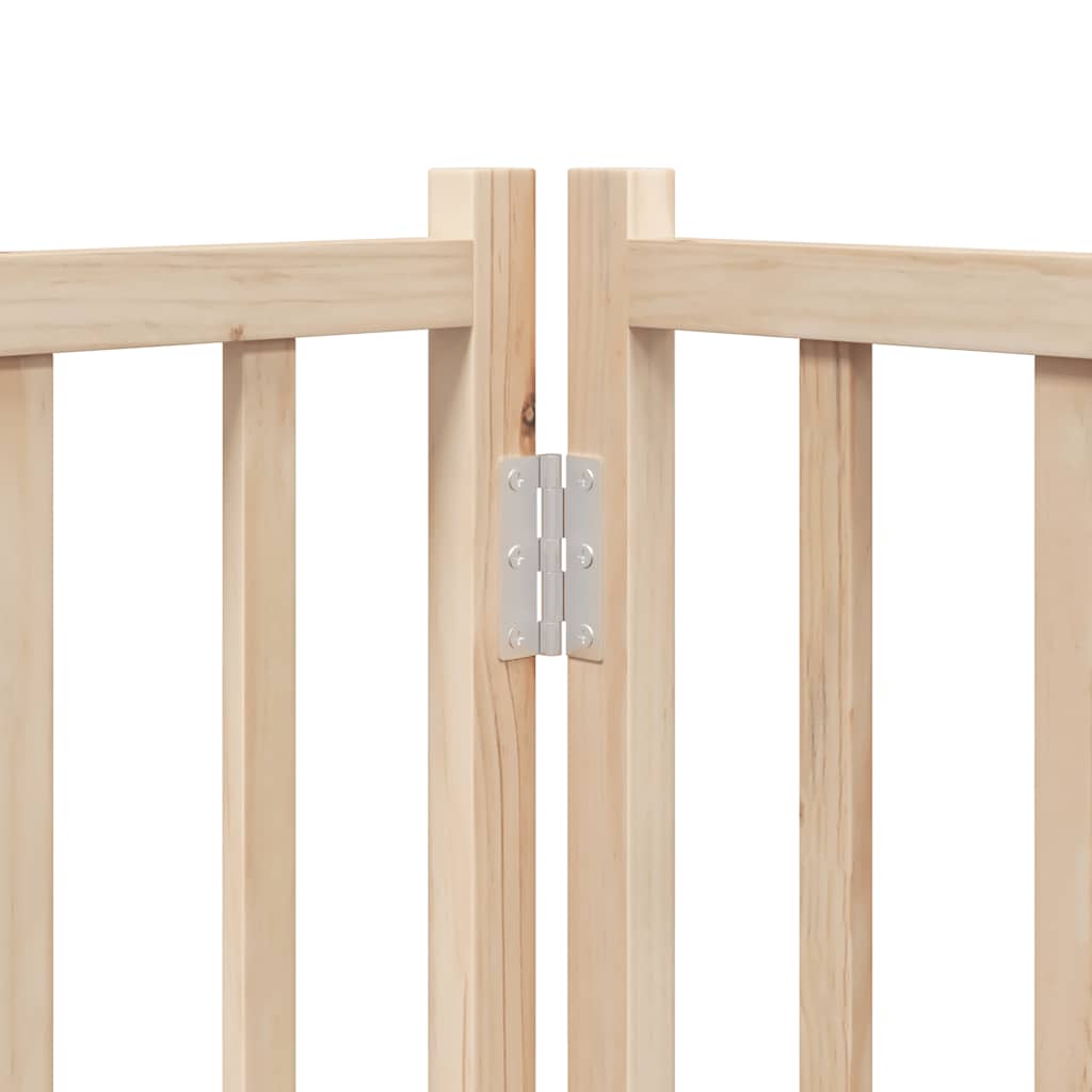 vidaXL Bramka dla psa z drzwiami składana 4 panele 320 cm lite drewno jodłowe