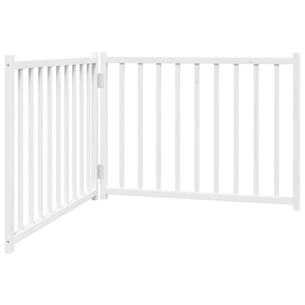vidaXL Składana bramka dla psa, 2 panele, biała, 160 cm, drewniana