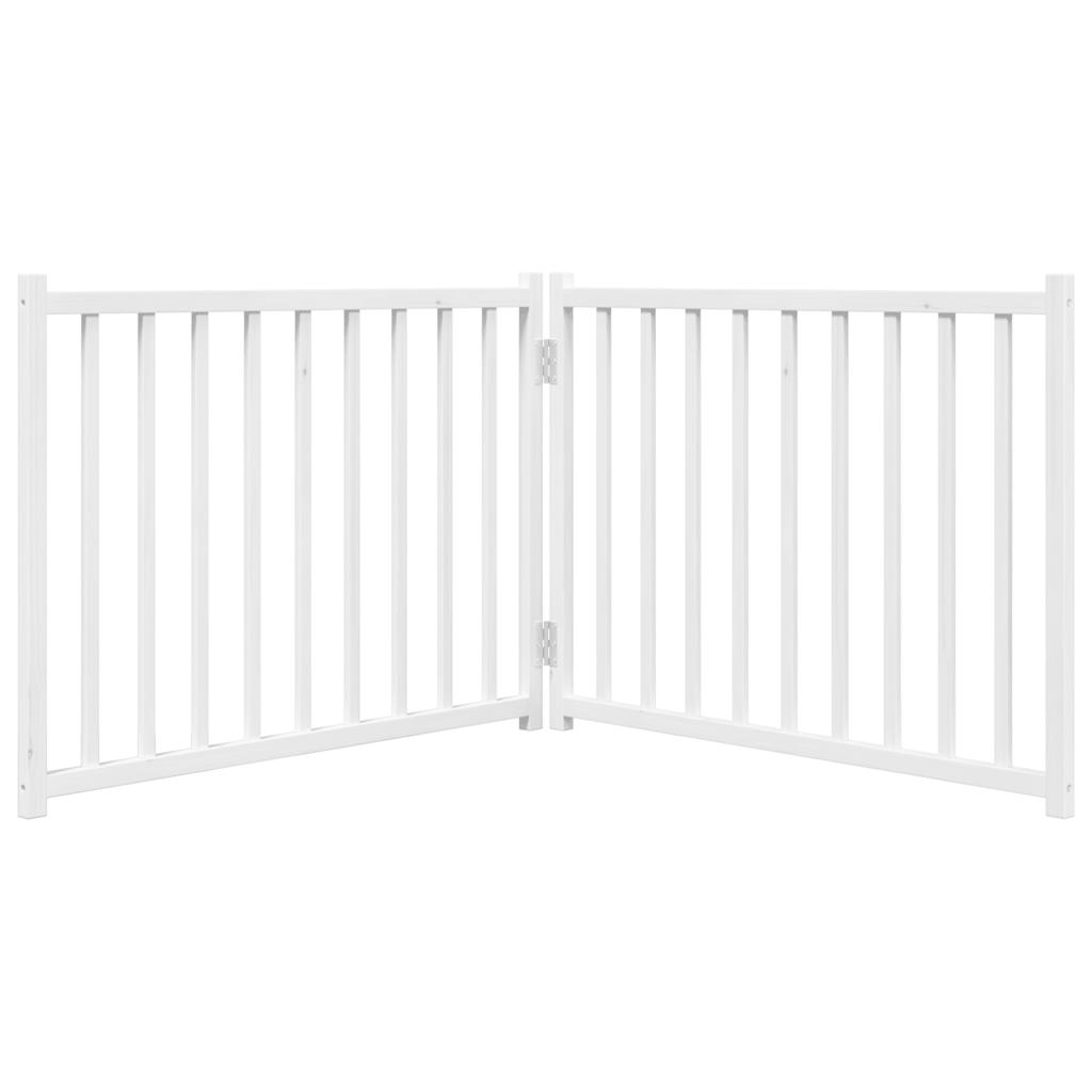 vidaXL Składana bramka dla psa, 2 panele, biała, 160 cm, drewniana