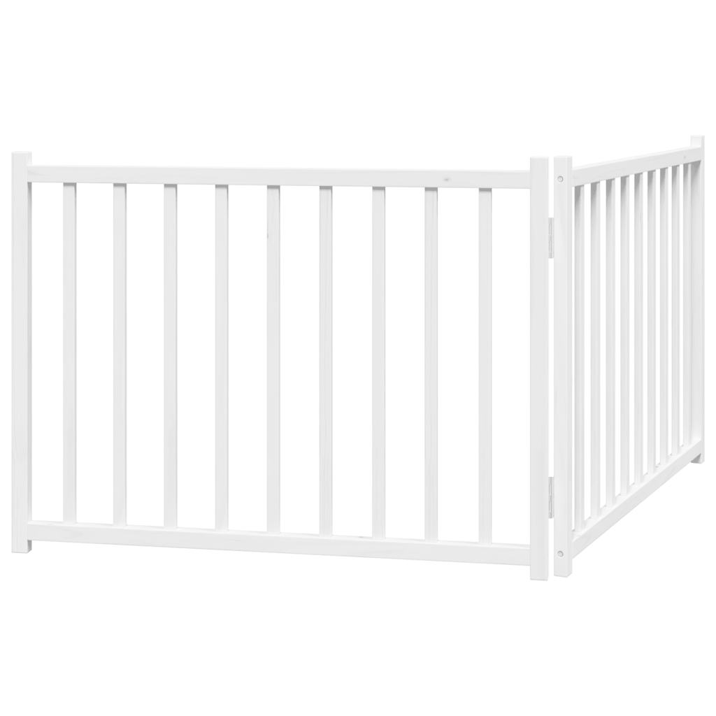 vidaXL Składana bramka dla psa, 2 panele, biała, 160 cm, drewniana