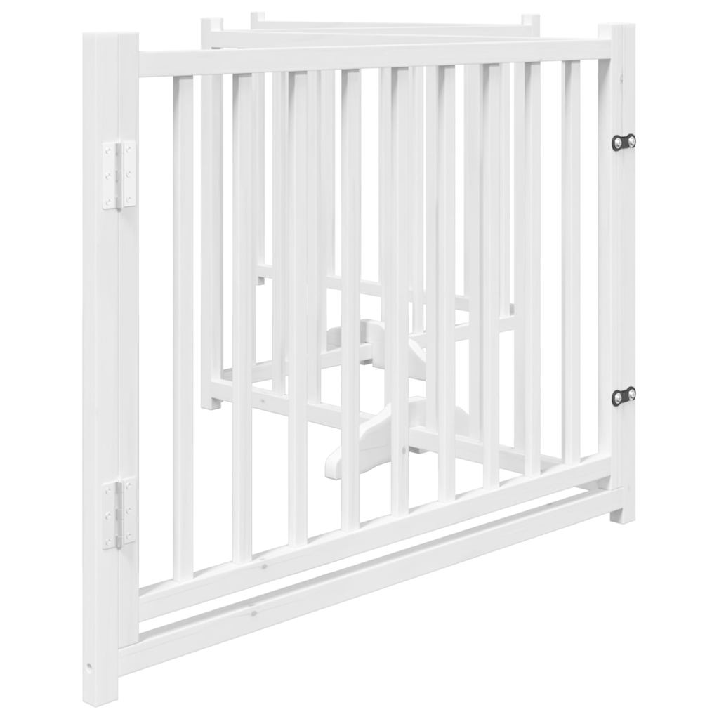 vidaXL Składana bramka dla psa, z drzwiami, 4 panele, biała, 320 cm