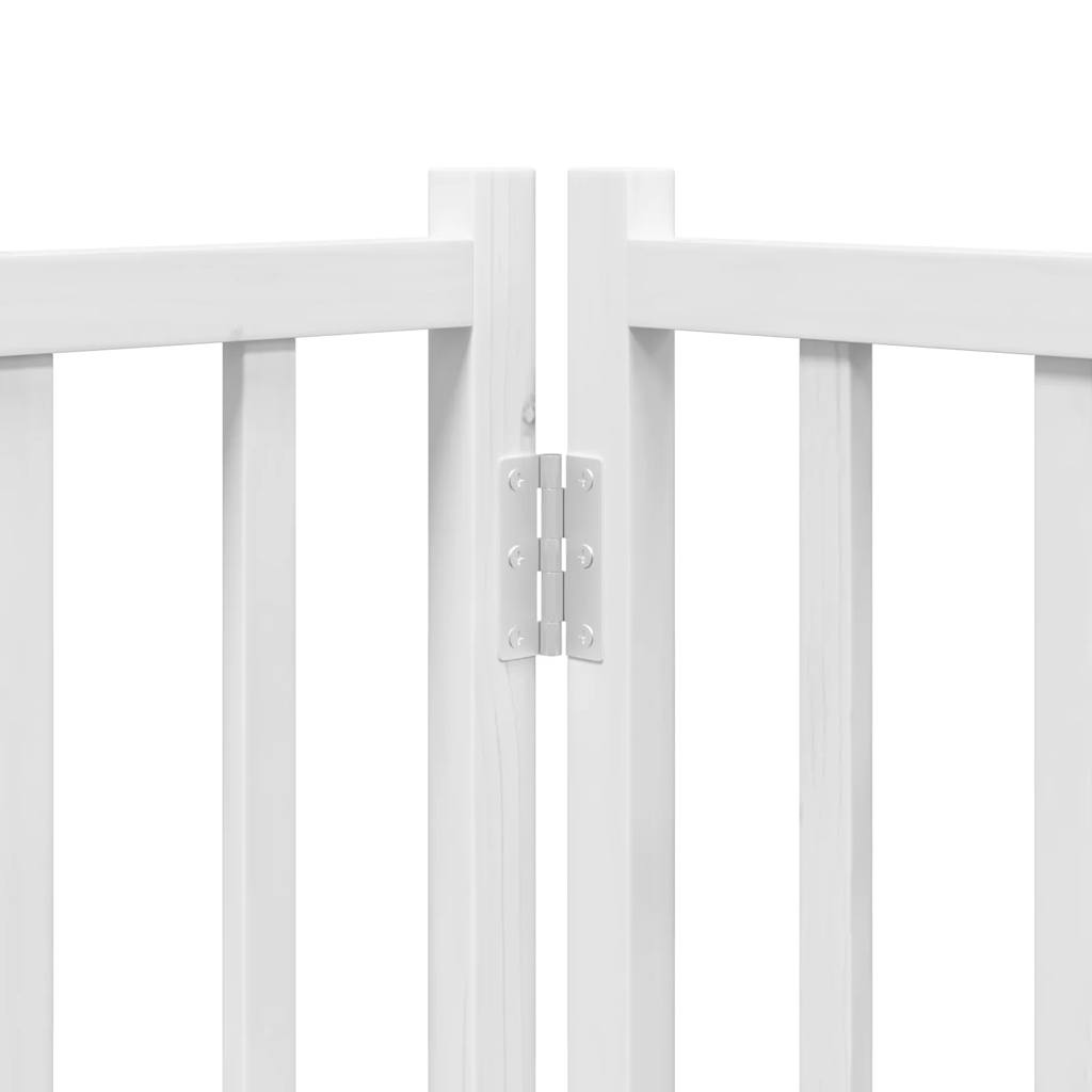 vidaXL Składana bramka dla psa, z drzwiami, 4 panele, biała, 320 cm
