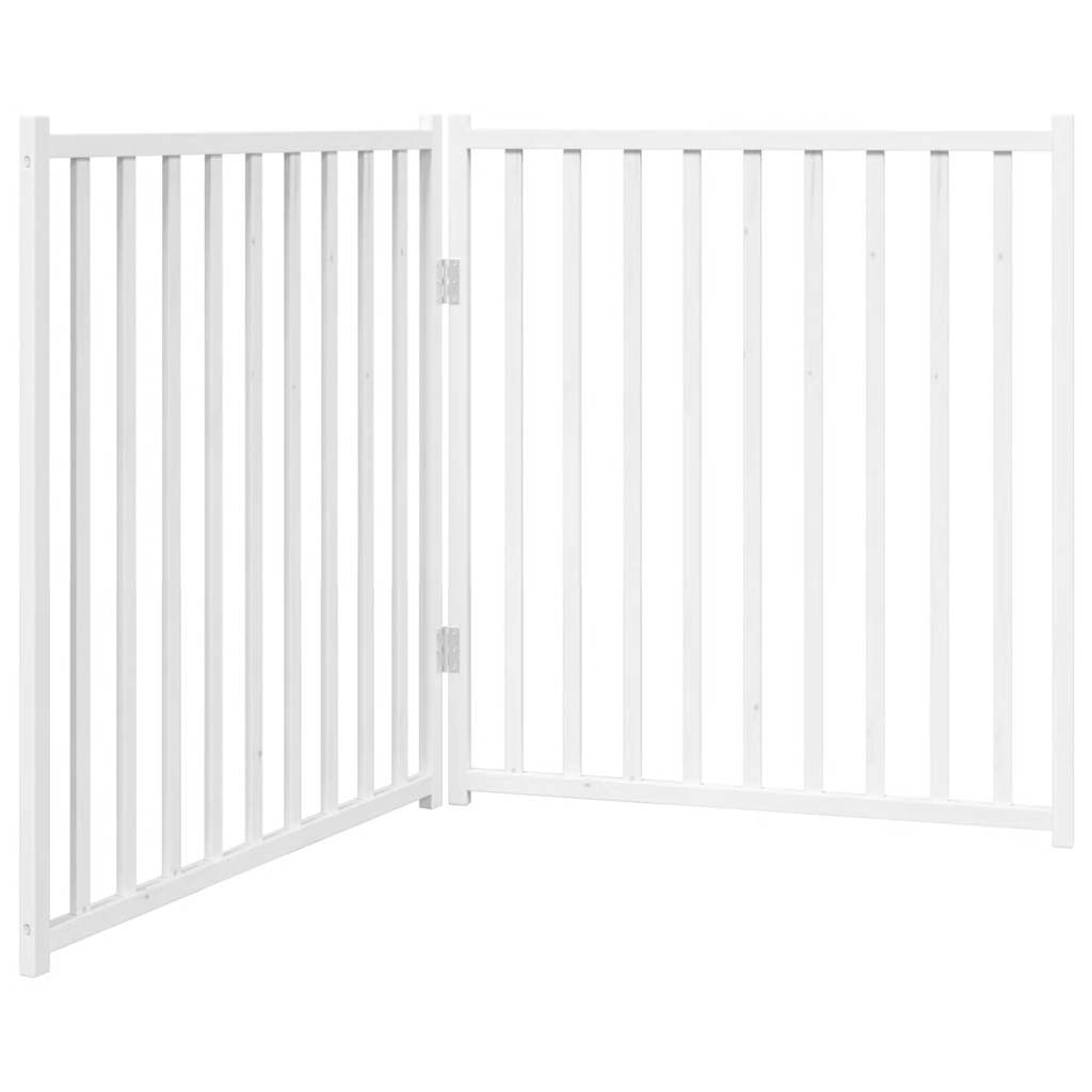 vidaXL Składana bramka dla psa, 2 panele, biała, 160 cm, drewniana