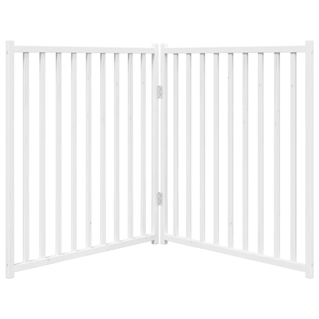 vidaXL Składana bramka dla psa, 2 panele, biała, 160 cm, drewniana