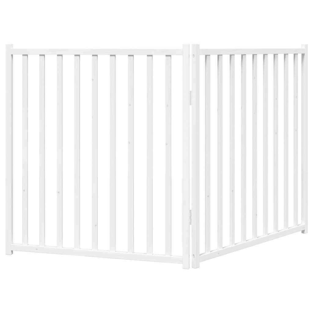 vidaXL Składana bramka dla psa, 2 panele, biała, 160 cm, drewniana
