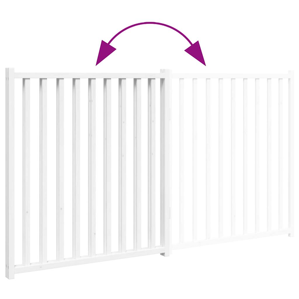 vidaXL Składana bramka dla psa, 2 panele, biała, 160 cm, drewniana