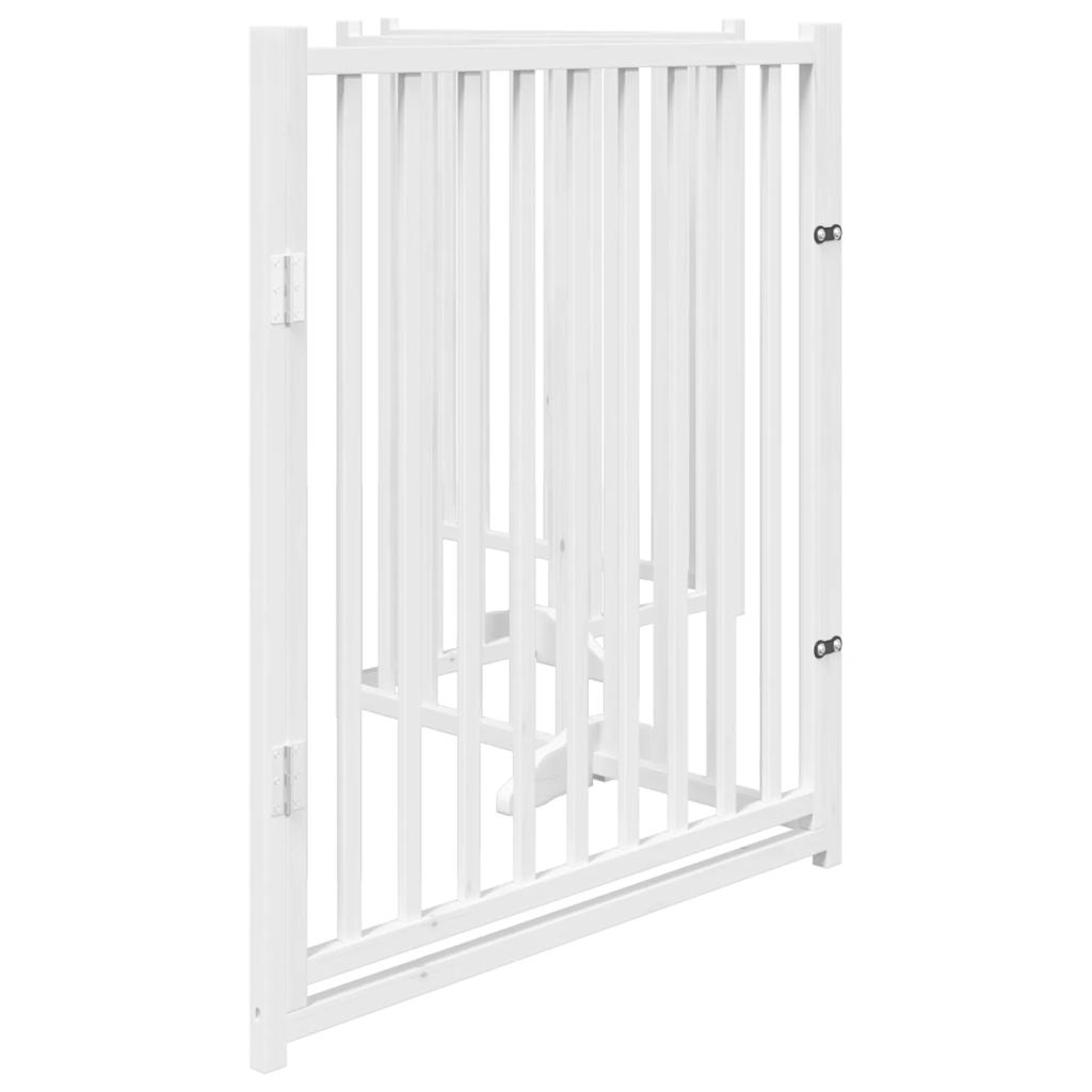 vidaXL Składana bramka dla psa, z drzwiami, 4 panele, biała, 320 cm