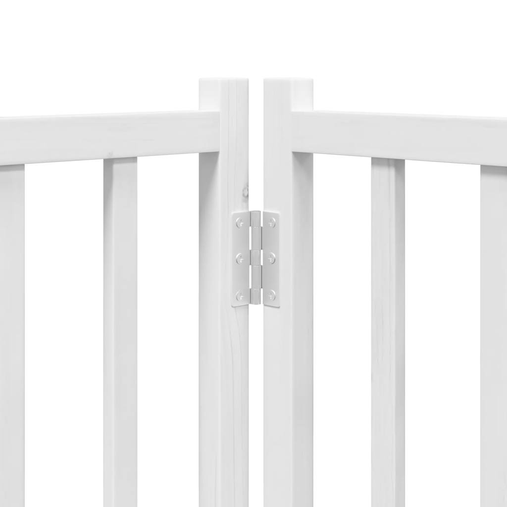 vidaXL Składana bramka dla psa, z drzwiami, 4 panele, biała, 320 cm