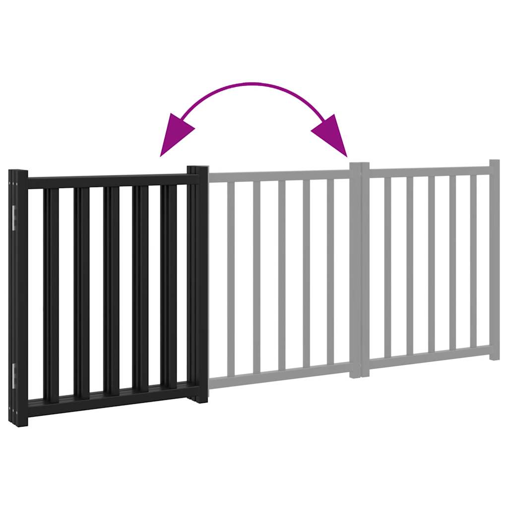 vidaXL Składana bramka dla psa, 3 panele, czarna, 150 cm, drewniana
