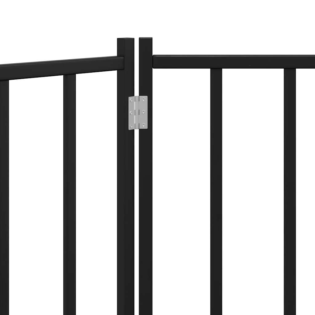 vidaXL Składana bramka dla psa, 3 panele, czarna, 150 cm, drewniana