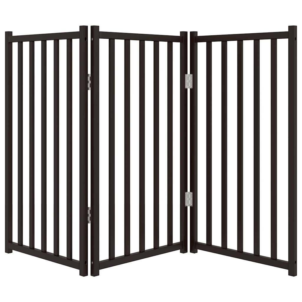 vidaXL Składana bramka dla psa, 3 panele, czarna, 150 cm, drewniana