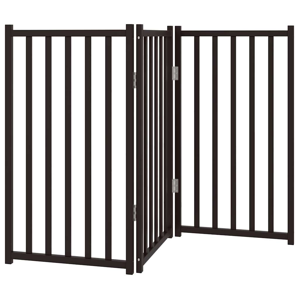 vidaXL Składana bramka dla psa, 3 panele, czarna, 150 cm, drewniana